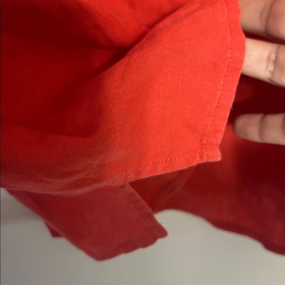 EILEEN FISHER organic handkerchief linen box-top in flame - Picture 7 of 8